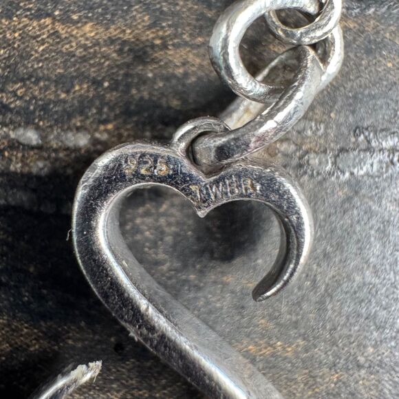 Jane Seymour Vintage JWBR Open Heart Pendant & Earrings Set Sterling Silver - Picture 6 of 6